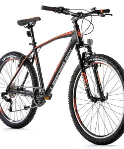 Velo Musculaire VTT 26 Leader Fox Mxc Noir Mat-Orange 8V Cadre 20 Pouces (Taille 164 À 172 Cm)