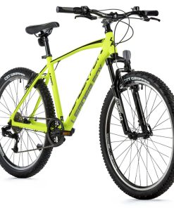 Velo Musculaire VTT 26 Leader Fox Mxc Jaune Fluo 8V Cadre 20 Pouces (Taille 164 À 172 Cm)