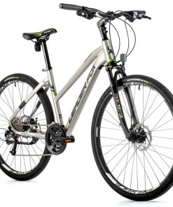 Velo Musculaire VTC 28 Leader Fox Toscana Femme Argent Mat 9V Cadre 18 Pouces (Taille Adulte 170 À 178 Cm)