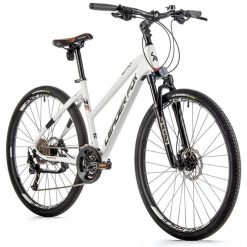 Velo Musculaire VTC 28 Leader Fox Sumava Femme Blanc Mat 9V Cadre 18 Pouces (Taille Adulte 170 À 178 Cm)