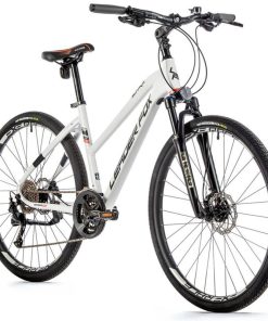 Velo Musculaire VTC 28 Leader Fox Sumava Femme Blanc Mat 9V Cadre 16,5 Pouces (Taille Adulte 160 À 168 Cm)