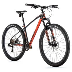 Velo Musculaire VTT 29 Leader Fox Sonora Noir-Orange Mat 8V Cadre 18 Pouces (Taille Adulte 170 À 178 Cm)