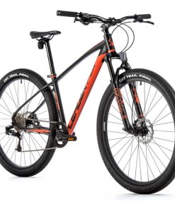 Velo Musculaire VTT 29 Leader Fox Sonora Noir-Orange Mat 8V Cadre 18 Pouces (Taille Adulte 170 À 178 Cm)