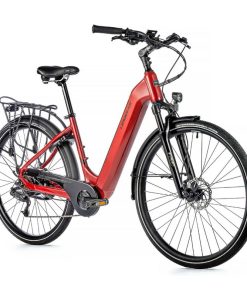 Velo Electrique-Vae City 28 Leader Fox Nara Mixte Rouge 7V Moteur Roue Ar Bafang 36V 45Nm Batterie 15Ah (16,5'' - H43Cm - Taille S - Pour Adulte de 158Cm À 168Cm)