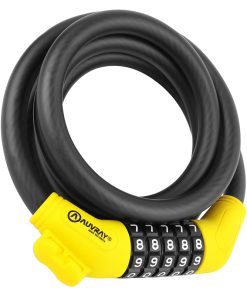 Antivol Velo Spiral A Combinaison Auvray Diam 12 mm L 1.50 M Noir Mat (Avec Support)