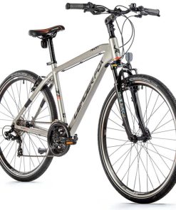 Velo Musculaire VTC 28 Leader Fox Away Homme Argent Mat 7V Cadre 22,5 Pouces (Taille Adulte 190 Cm À Plus)