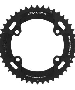 Plateau Gravel 4 Branches D.110 Pour Shimano Grx Double Ta X110 Exterieur 44 Dents Compatible Rx600-Rx810 Noir 10-11V.