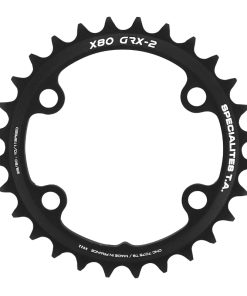 Plateau Gravel 4 Branches D.80 Pour Shimano Grx Double Ta X80 28 Dents Interieur Compatible Rx600-Rx810 Noir 10-11V.