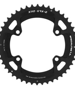 Plateau Gravel 4 Branches D.110 Pour Shimano Grx Double Ta X110 Exterieur 46 Dents Compatible Rx600-Rx810 Noir 10-11V.