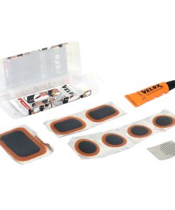 Kit Reparation Chambre a Air Velox Electrique-E-Bike - Boite (6 Patchs 25mm + 1 Patchs 24-34mm + 1 Patchs 32-50mm + Colle 5G + Rape Acier) Avec Notice