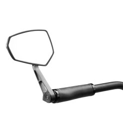 Retroviseur Velo Gauche Ou Droit Ergotec M-77 Plastique-Alu Noir Compatible Trottinette (Miroir 120 X 80 X 55 mm) (Adaptateur Non Inclus Ref 185789)