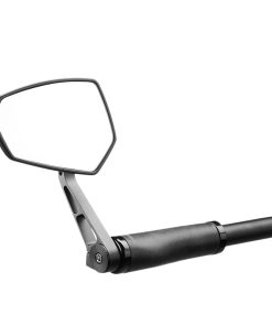 Retroviseur Velo Gauche Ou Droit Ergotec M-77 Plastique-Alu Noir Compatible Trottinette (Miroir 120 X 80 X 55 mm) (Adaptateur Non Inclus Ref 185789)