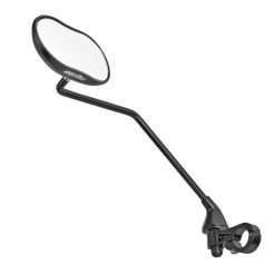 Retroviseur Velo Gauche Ergotec M-88 Lv Alu-Acier Noir (Miroir 11X5 Cm)