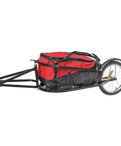 Remorque Velo A Bagage Maxi 27Kgs (Dimension Chargement L60Xl35Xh28) Avec Roue 16'' Fixation Blocage Rapide Roue Ar (50 Litres) Structure Acier - Poids Total 7.6Kgs