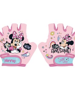 Gants Velo Court Enfant Disney Minnie Rose Clair(Paire Sur Carte)