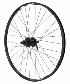Roue VTT Disque Blocage 26" Karma Arriere Noir Moyeu Shimano M475 Disque 6 Trous Cassette 11-10-9-8V Noir Rayons Noirs 32 Rayons Jante 21C