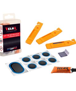 Kit Reparation Chambre a Air Velox City-VTC - Boite (3 Demonte Pneu + 6 Patch 25mm + 1 Patch 50X25mm + Colle 10G + Rape Acier) Avec Notice (Offre Speciale)