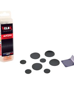 Kit Reparation Chambre a Air Velox Autocollantes - Boite (4 Patchs 25mm + 4 Patchs 15mm + Rape Acier) Avec Notice