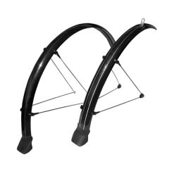 Garde Boue Route Tringles 700 Stronglight 42mm Noir (Paire) Avec Fixation Mixclip Reglable Tringles Inox et Bavettes