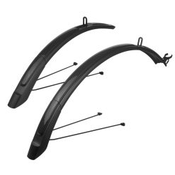 Garde Boue City-VTC Tringles 26-28'' Polisport Expander Noir Largeur 51mm (Paire) Reglable En Longueur Compatible V-Brake et Disque