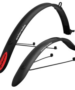 Garde Boue City Av+Ar 700C Polisport Colorado Noir Pour V-Brake Largeur 45mm (Paire)