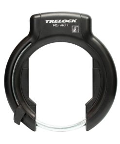 Antivol Velo Fer A Cheval Trelock Rs481 Noir Avec Fixation (Fixation Sur Cadre Largeur de 106 mm À 112 mm) Ecart Pneu 92 mm (Cle Non Amovible)