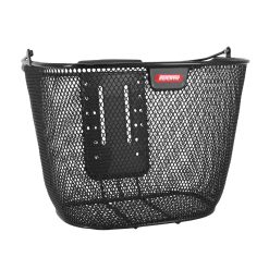 Panier Avant Acier Nid Abeille Klickfix 18L Noir Avec Anse Fixation Sur Cintre Guidon (36X28X27Cm) Avec Platine Plastique (Livre Sans Fixation)