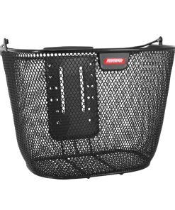 Panier Avant Acier Nid Abeille Klickfix 18L Noir Avec Anse Fixation Sur Cintre Guidon (36X28X27Cm) Avec Platine Plastique (Livre Sans Fixation)