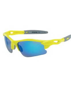Lunettes Velo Enfant Gist Skate Monture Jaune Fluo (2 Verres Interchangeables Bleu Miroir et Orange)