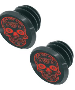 Bouchon de Cintre Guidon VTT Switch Skull Noir-Rouge (Sur Carte Par 2)