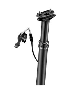 Tige de Selle Gravel Telescopique Switch Sw-50 Alu Noir Diam. 27.2 L400mm (Reglage Par Cable Interne Debattement 50mm) Fixation Cintre Guidon