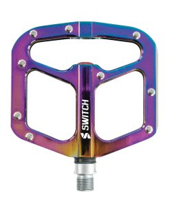 Pedale VTT Plateforme Descente - BMX Switch Gap Alu Oil Filetage 9-16 Avec Picots Argent (Paire)