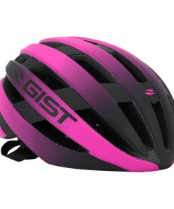 Casque Velo Adulte Gist Route Revol Rose-Noir Femme et Junior Full In-Mold Taille 54-58 Reglage Molette