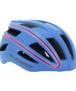 Casque Velo Adulte Gist Urbain Luxo Bleu Opaque In-Mold Avec Eclairage Usb 360° Taille 52-58 Reglage Molette