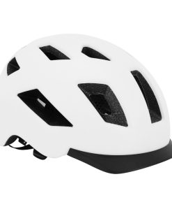 Casque Velo Adulte Gist Urbain Smart Blanc In-Mold Avec Eclairage Arriere Taille 52-58 Reglage Molette - Lumiere Visible A 200M