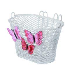 Panier Avant Enfant Basil Jasmin Blanc Acier Pour 12 A 20 Pouces Fixation Crochets (26X16X15 Cm)