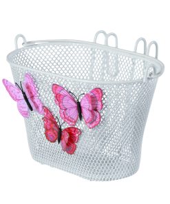 Panier Avant Enfant Basil Jasmin Blanc Acier Pour 12 A 20 Pouces Fixation Crochets (26X16X15 Cm)