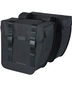 Sacoche Arriere Velo Double Basil Tour Xl 35L Noir (35X14X35Cm) Fixation Porte Bagage