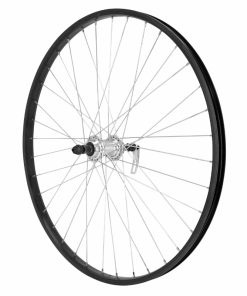 Roue VTT Patin Blocage 26" M110 Arriere Noir Moyeu Argent Roue Libre 7-6V Jante 21C