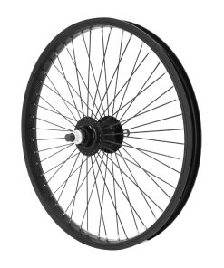 Roue Bmx 20" Arriere Noir Moyeu Flip-Flop Alu Noir 48T. Axe Plein 14Mm Avec Ecrous