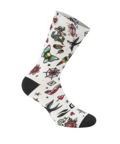Chaussettes-Socquettes Ete Gist Trendy Tatoo Blanc 43-47 Ecologique - Hauteur 20Cm (Paire) -5863