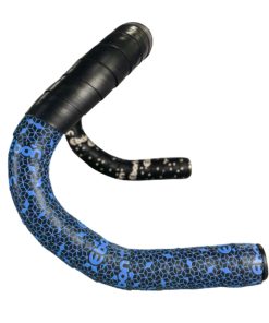 Ruban de Guidon Guidoline - Cintre Newton Ebon Noir Degrade Bleu Avec Bouchons (Confortable Epaisseur 2.6mm)