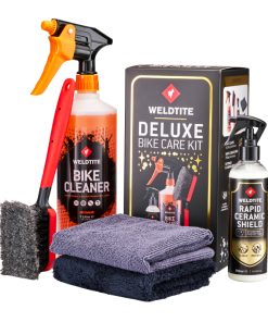 Pack Nettoyant Velo Weldtite Bike Care de Luxe Pour Cadre Carbone et Peint - Contient 1 Bike Cleaner 1L, 1 Protecteur Ceramique 250Ml, 2 Lingettes et 1 Brosse