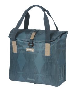 Sacoche Arriere Velo Laterale Sac Bandouliere Basil City Shopper Elegance Bleu Estate Droit-Gauche 20-26L Fixation Hook-On Porte Bagage Fermeture Pliant Anti-Pluie