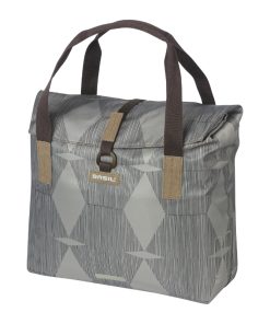 Sacoche Arriere Velo Laterale Sac Bandouliere Basil City Shopper Elegance Taupe Droit-Gauche 20-26L Fixation Hook-On Porte Bagage Fermeture Pliant Anti-Pluie