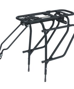 Porte Bagage Velo Arriere A Tringles Basil Alu Noir 28"-26"-700C Compatible Systeme Mik Gamme Basil -Poids Maxi 30Kgs- Compatible Frein A Disque