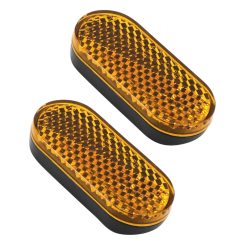 Reflecteur - Catadioptre Velo Fixation Laterale Orange Adhesif - 50X22 (Vendu A La Paire)