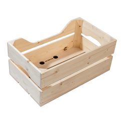 Caisse Arriere Bois Racktime Woodpacker 2.0 Avec Anse Sur Porte Bagage (49X24X29 Cm) - Compatible Vae et Systeme Racktime Snapit 2.0