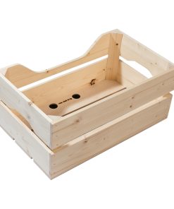 Caisse Arriere Bois Racktime Woodpacker 2.0 Avec Anse Sur Porte Bagage (49X24X29 Cm) - Compatible Vae et Systeme Racktime Snapit 2.0