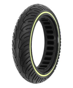 Pneu Trottinette Plein 8.5 X 2.00 Noir Liseret Fluo - Noir - Largeur Interieur 36 mm (Pour Xiaomi M365 et Autres)